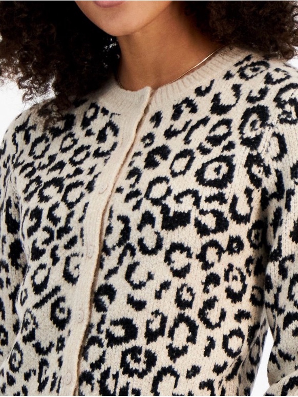 Madden Girl Leopard Print Cropped Cardigan Sweater - Picture 2 of 5